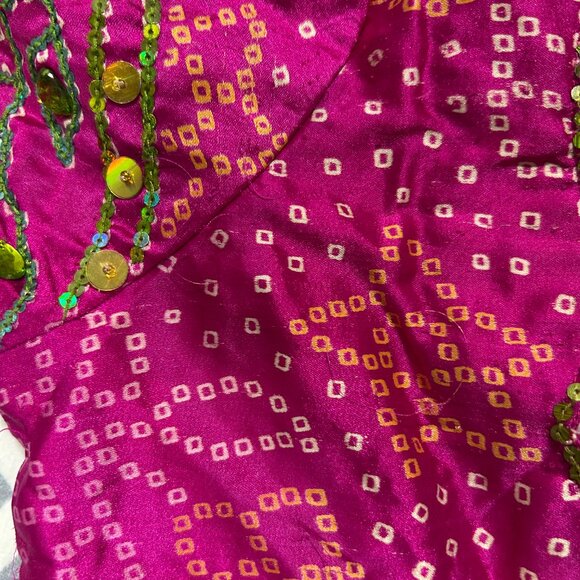 Elegant Pink and Green Lehenga - Picture 14 of 15